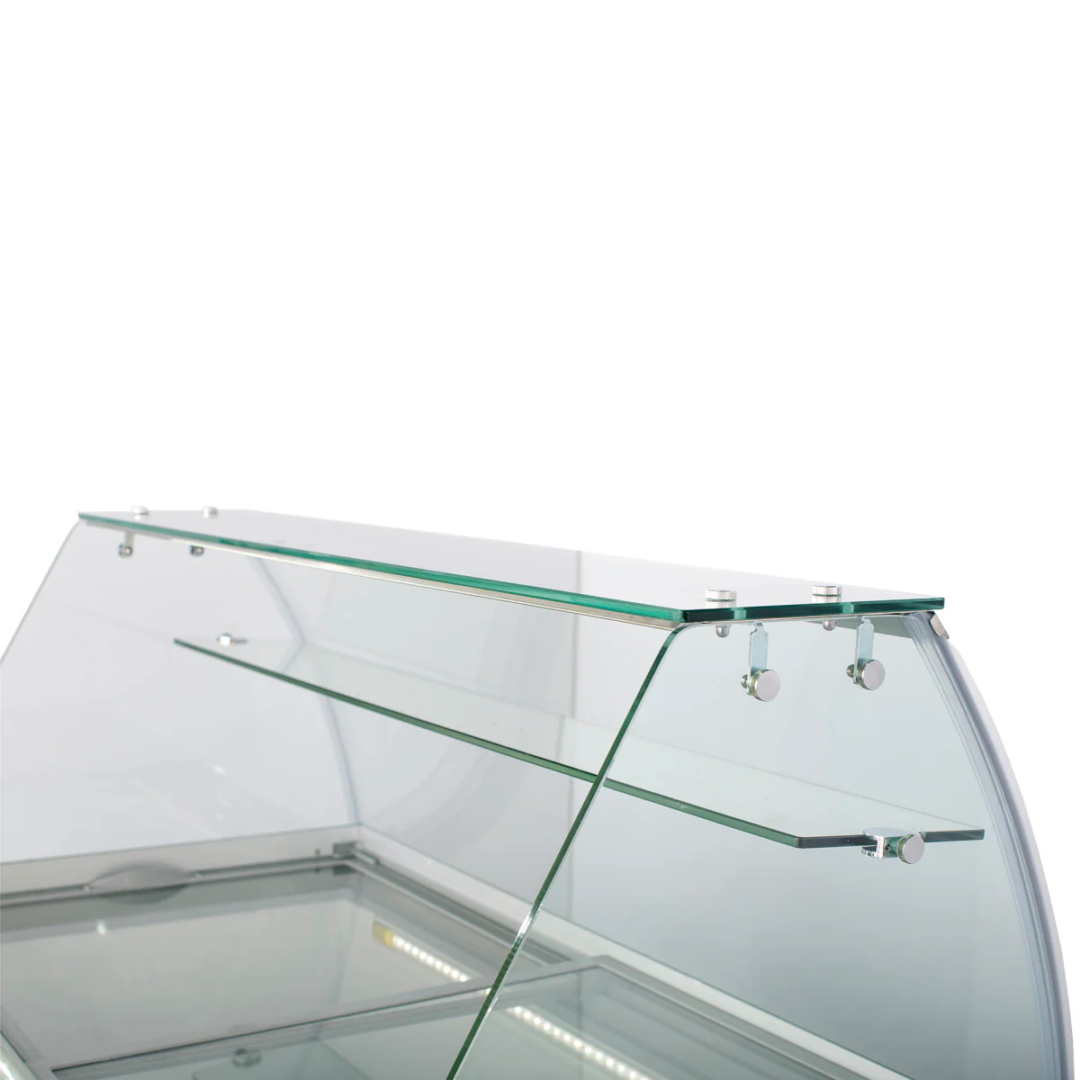 Maxx Cold X-Series Ice Cream Dipping Cabinet Freezer with Curved Glass Sneeze Guard - Image 7