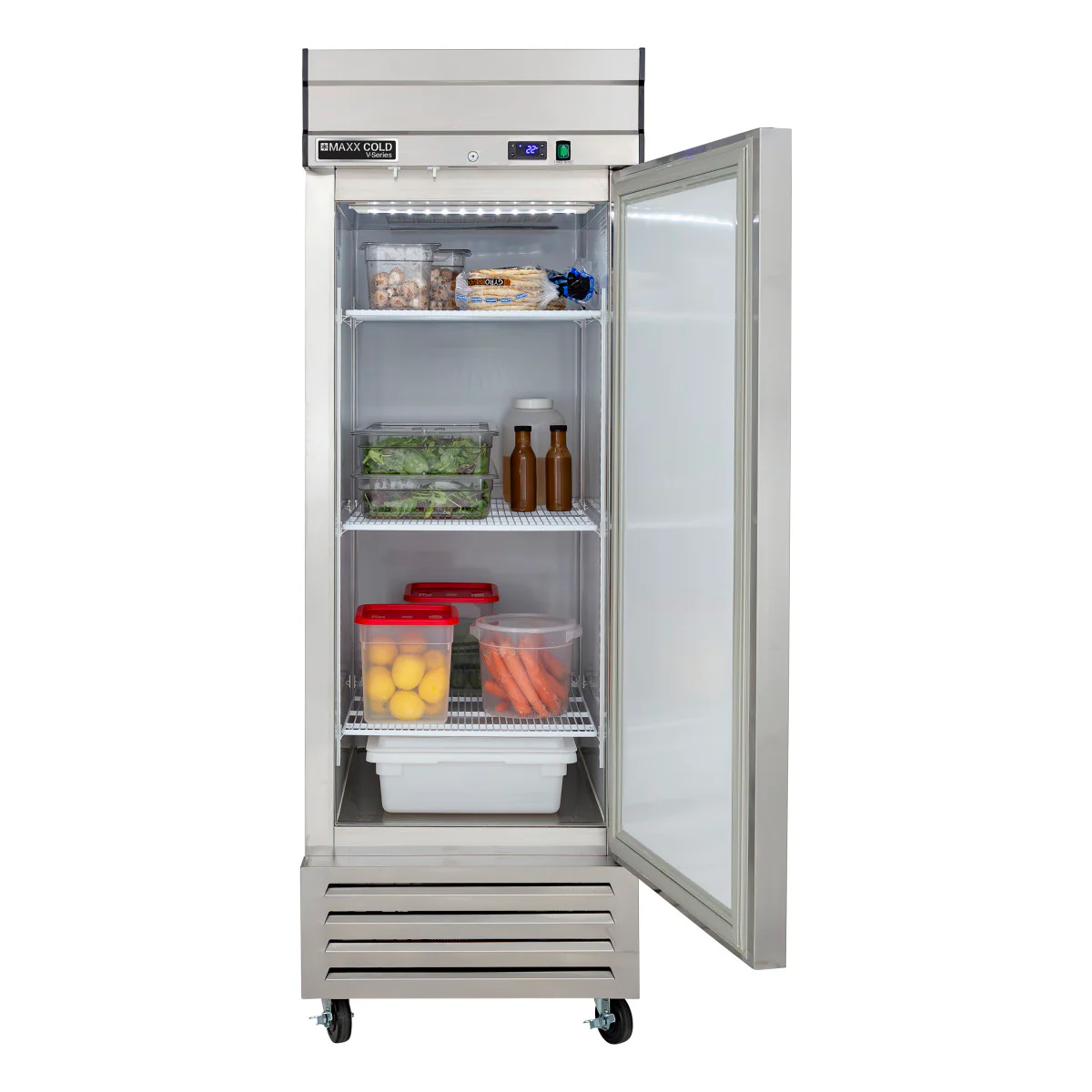 Maxx Cold V-Series 1 Solid Door Reach-In Refrigerator, Bottom Mount - Image 3
