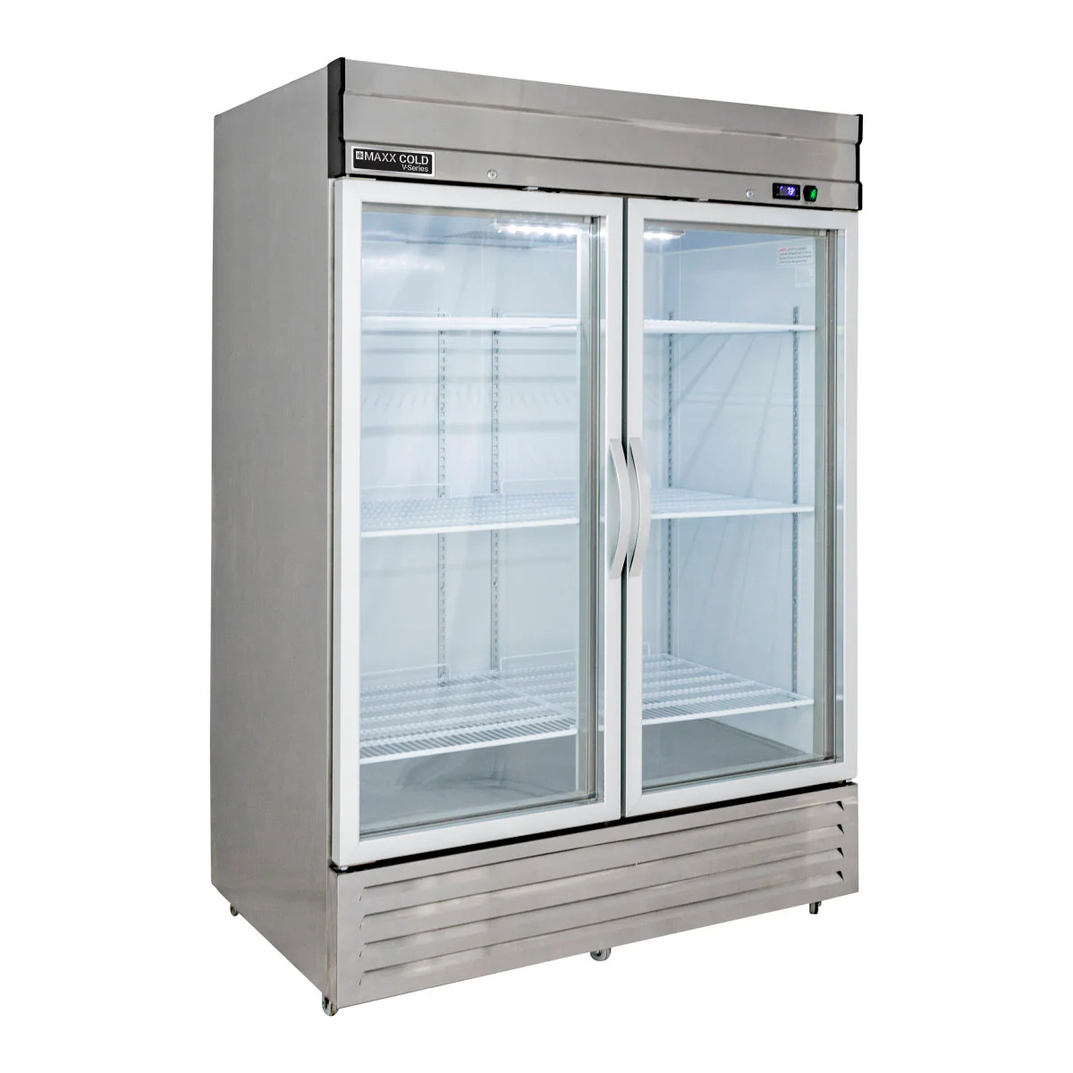 Maxx Cold V-Series 2 Glass Door Reach-In Refrigerator, Bottom Mount