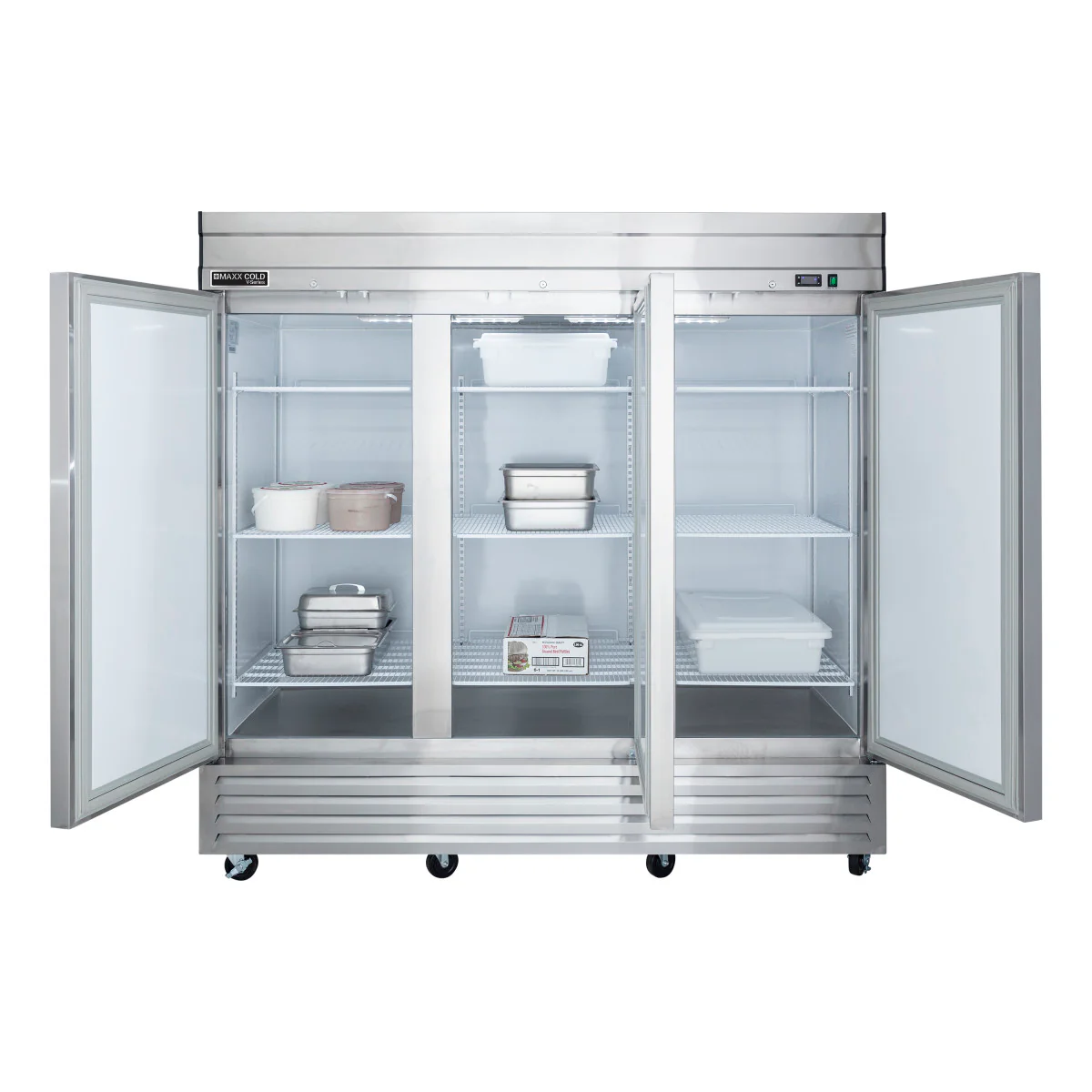 Maxx Cold V-Series 3 Door Reach-In Freezer, Bottom Mount - Image 4
