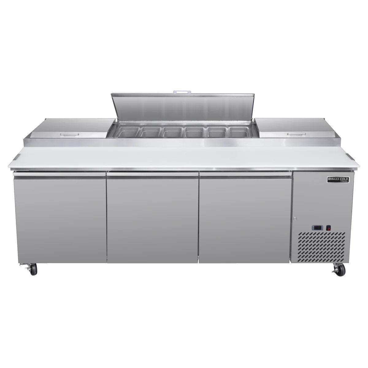 Maxx Cold V-Series 3 Door Refrigerated Pizza Prep Table