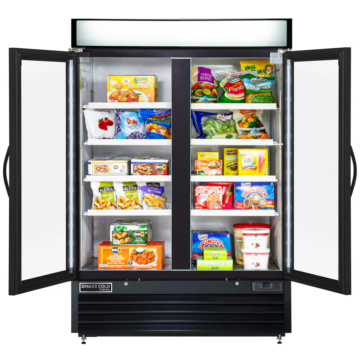 Maxx Cold V-Series Double Glass Door Ice Merchandiser Freezer - Image 2