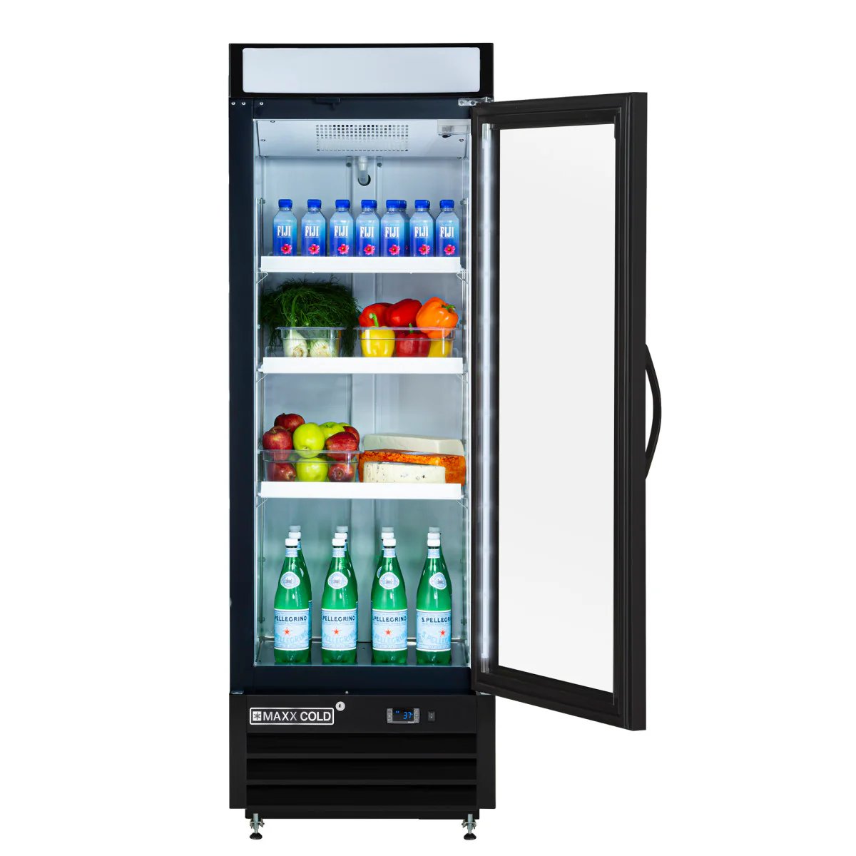 Maxx Cold V-Series Single Glass Door Merchandiser Refrigerator, in Black - Image 2