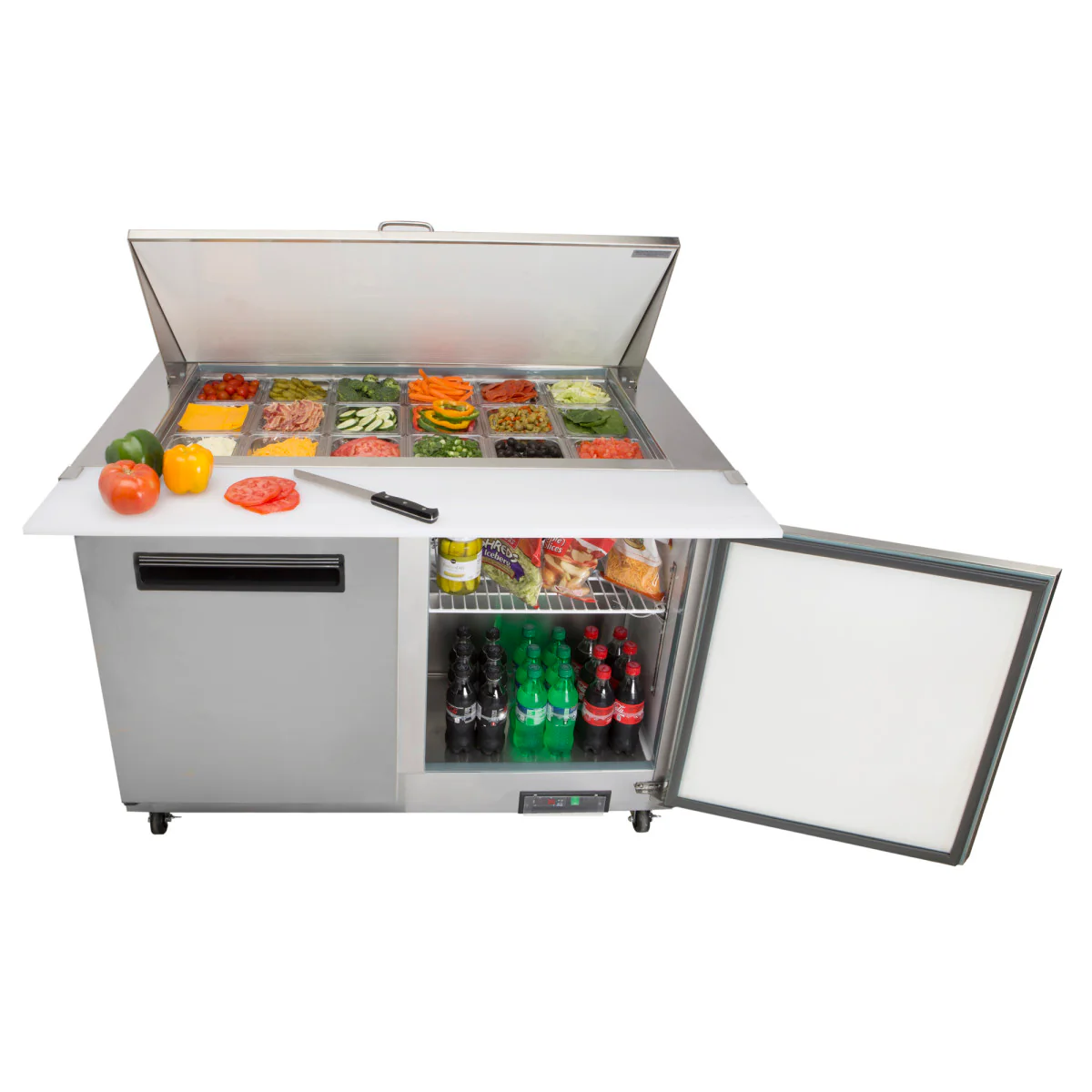 Maxx Cold X-Series Two-Door Refrigerated Mega Top Prep Table - Image 4