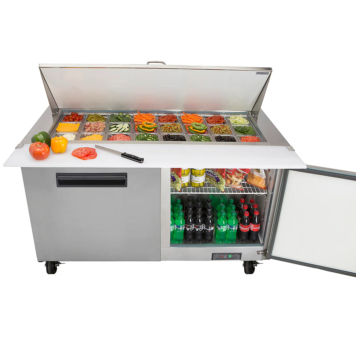 Maxx Cold X-Series Two-Door Refrigerated Mega Top Prep Table - Image 3