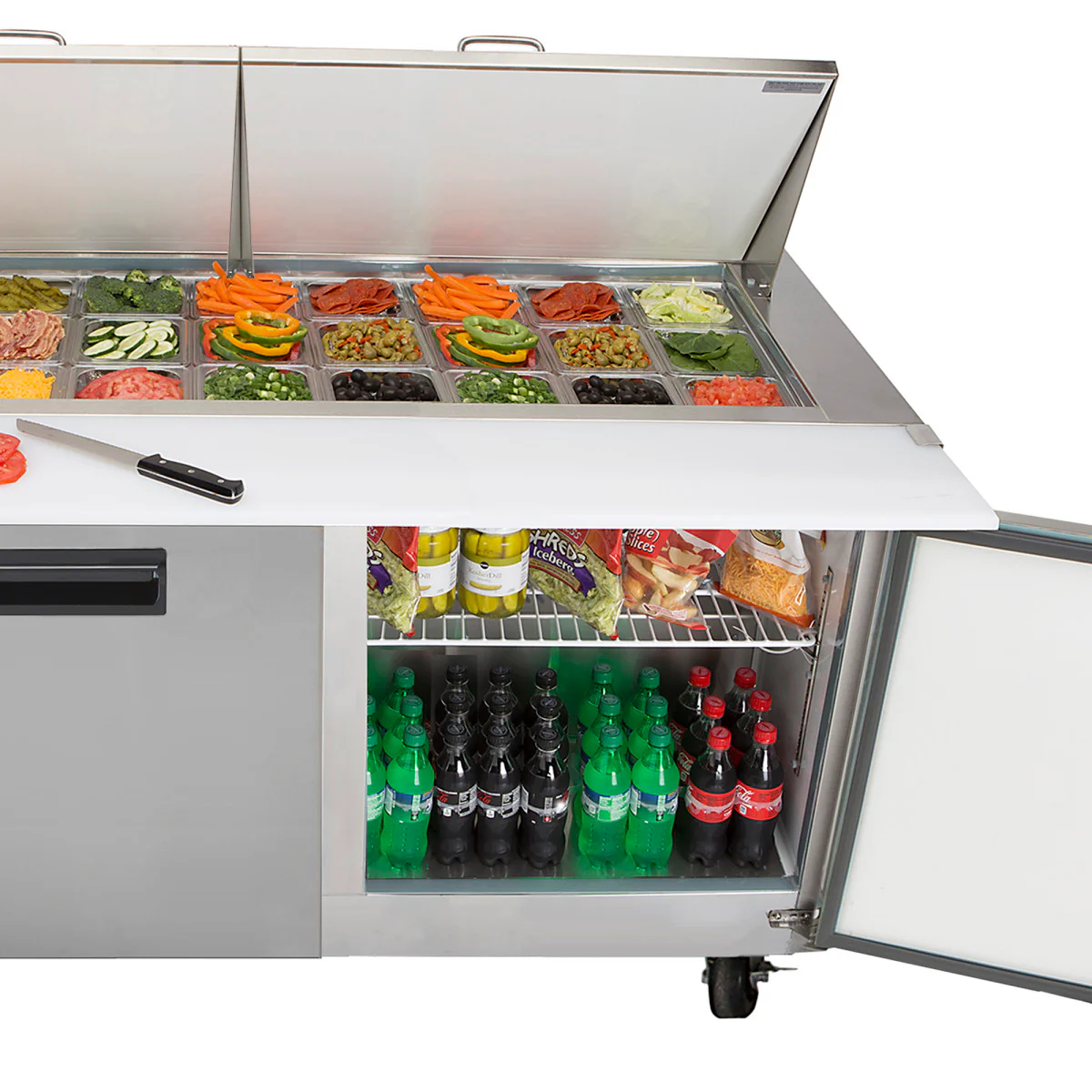 Maxx Cold X-Series Three-Door Refrigerated Mega Top Prep Table - Image 4