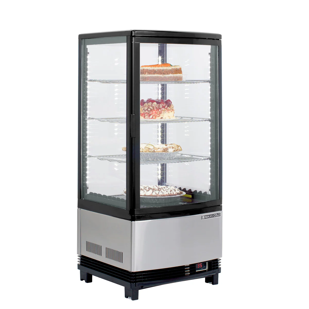 Maxx Cold X-Series 4-Sided Glass One-Door Merchandiser Refrigerator - Image 4