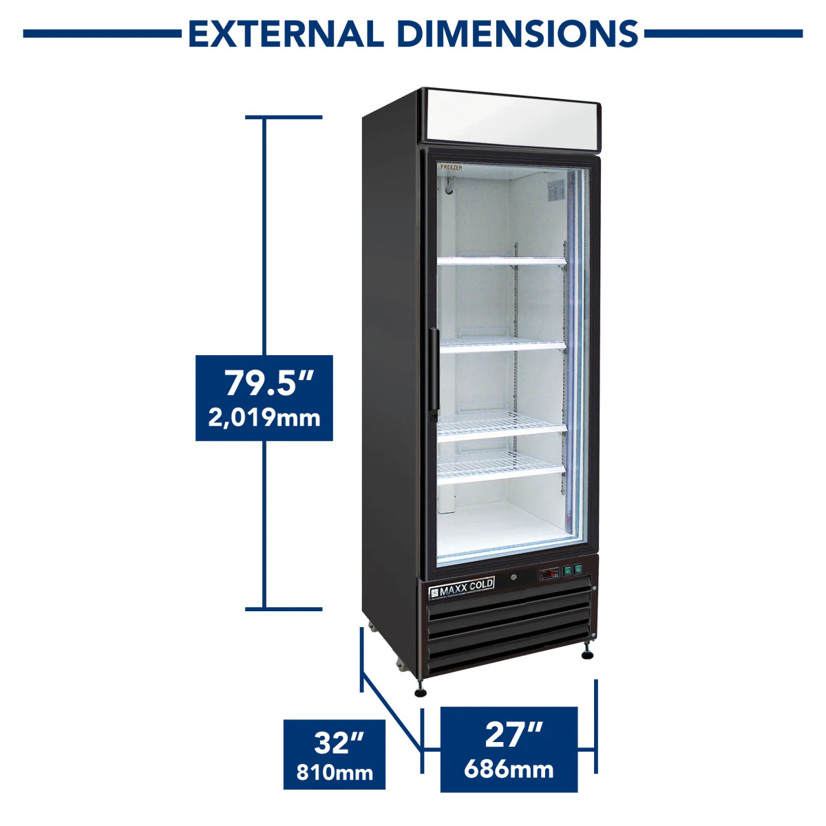 Maxx Cold Single Glass Door Merchandiser Freezer - Image 3