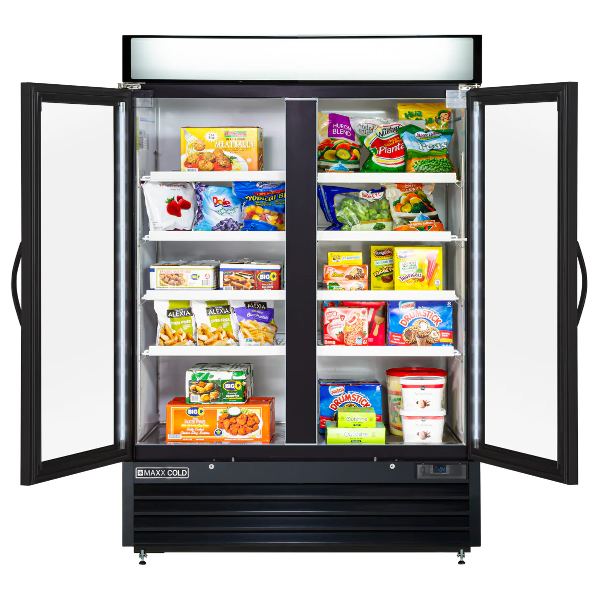 Maxx Cold Double Glass Door Ice Merchandiser Freezer - Image 3