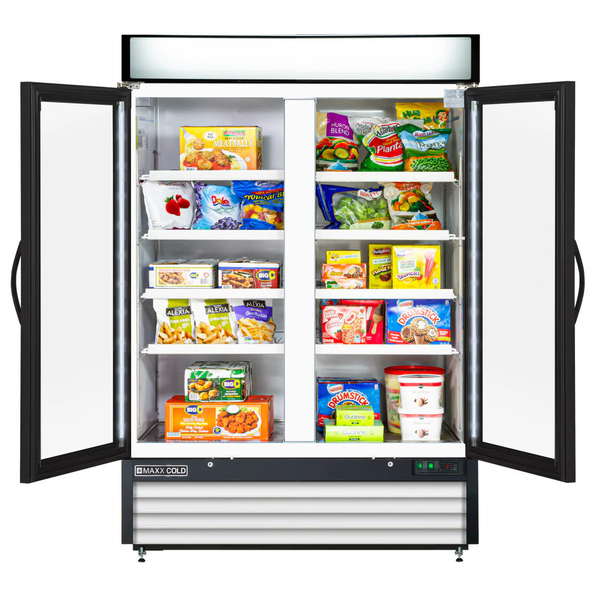 Maxx Cold Double Glass Door Ice Merchandiser Freezer - Image 3