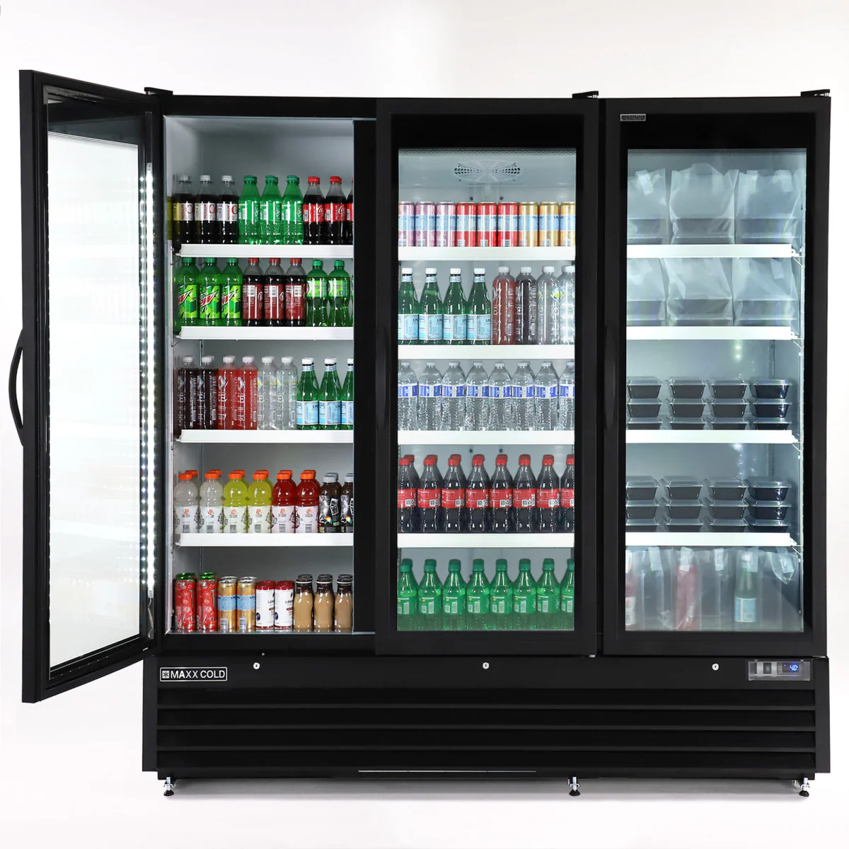 Maxx Cold 81" Glass Door Merchandiser Refrigerator, Large Storage Capacity, Triple Door - Image 6