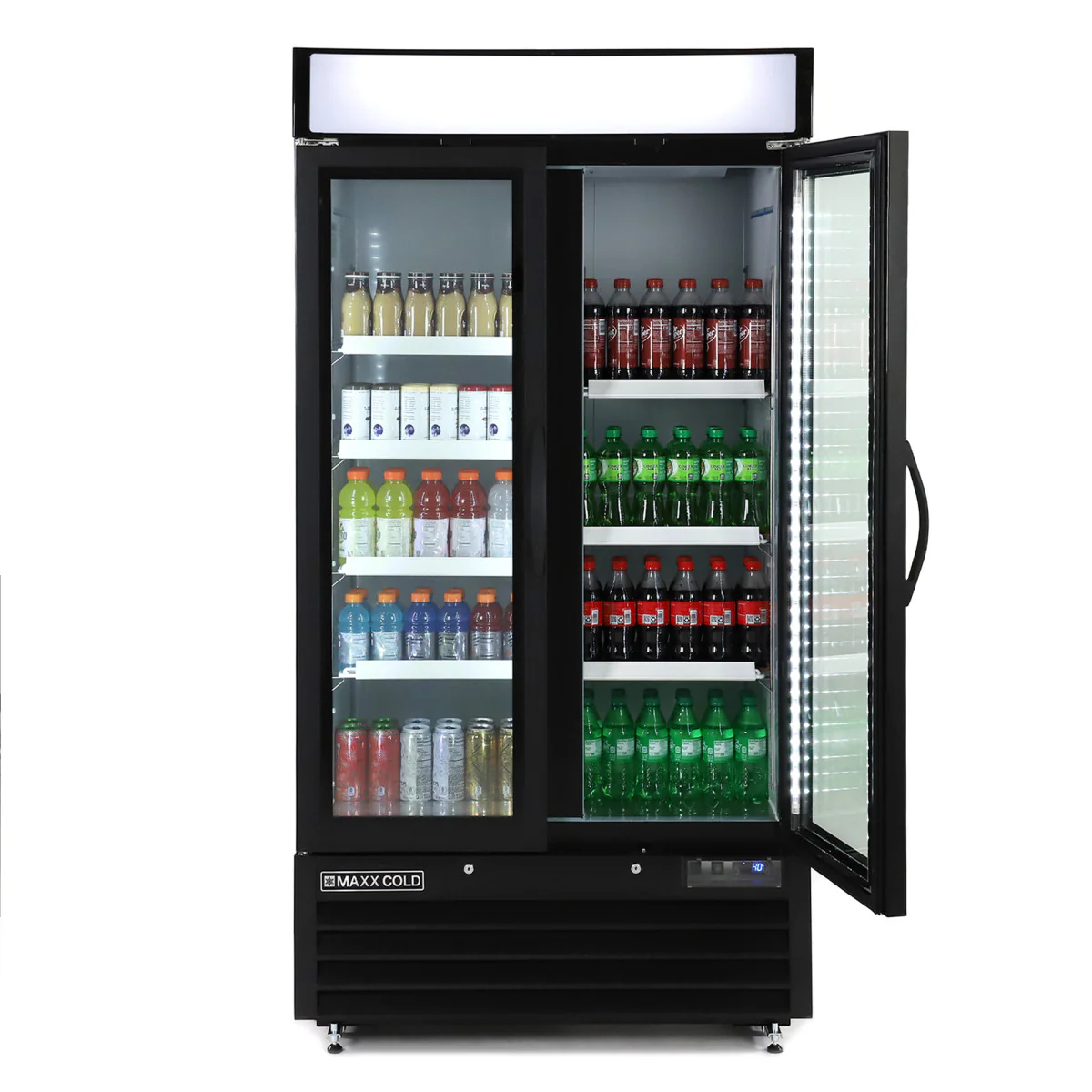 Maxx Cold Narrow Width Glass Door Merchandiser Refrigerator, Double Door - Image 3