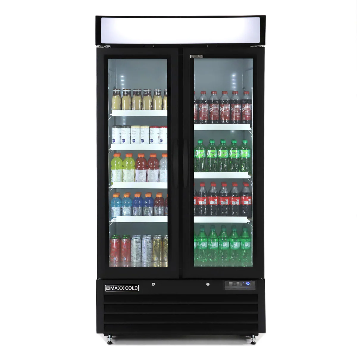 Maxx Cold Narrow Width Glass Door Merchandiser Refrigerator, Double Door - Image 3
