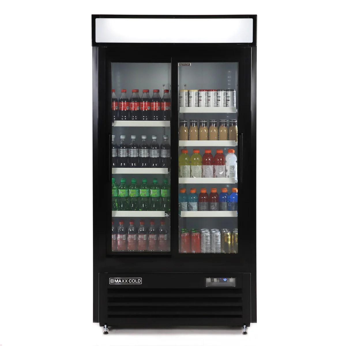 Maxx Cold Narrow Width Sliding Glass Door Merchandiser Refrigerator, Double Door - Image 3