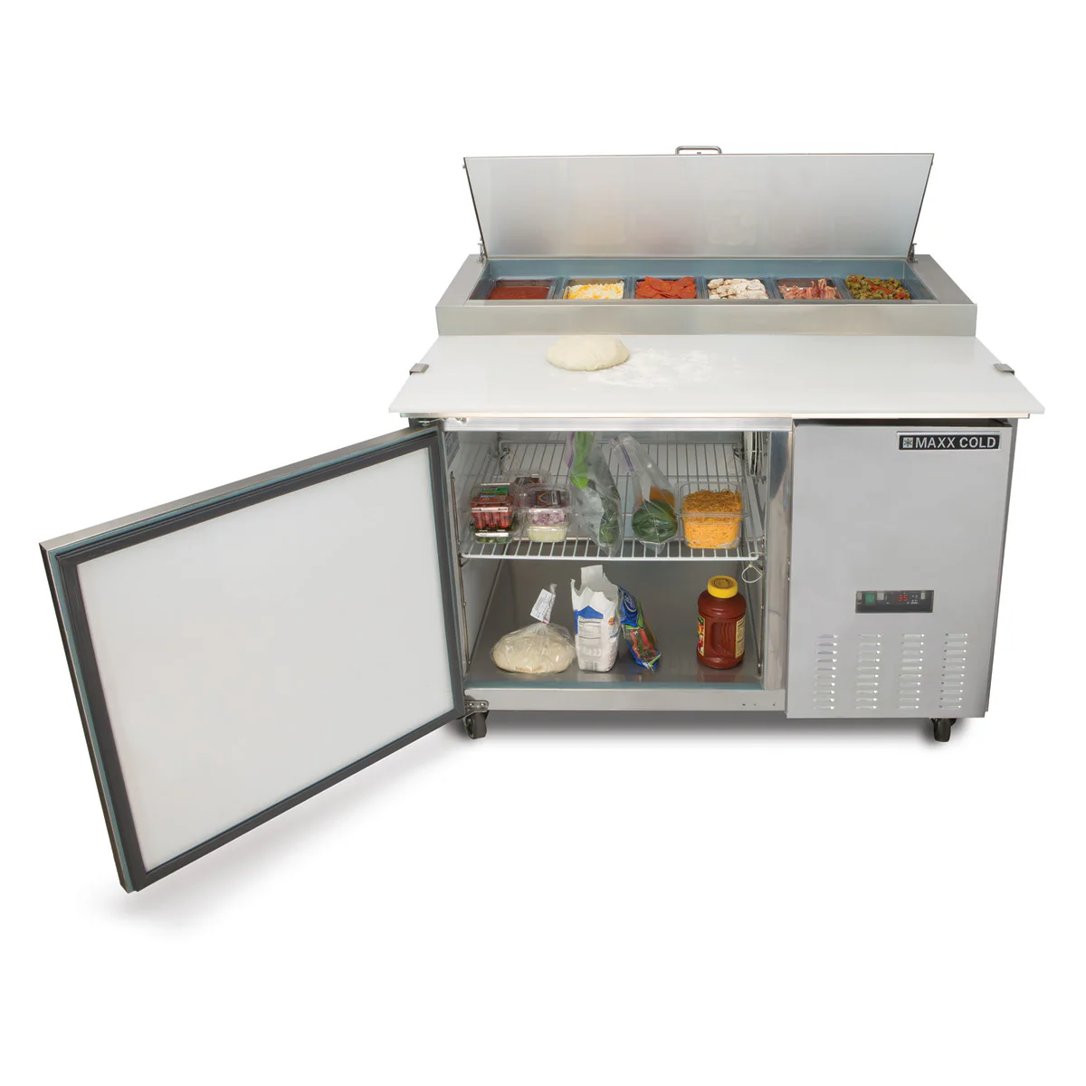 Maxx Cold X-Series One-Door Refrigerated Pizza Prep Table - Image 4