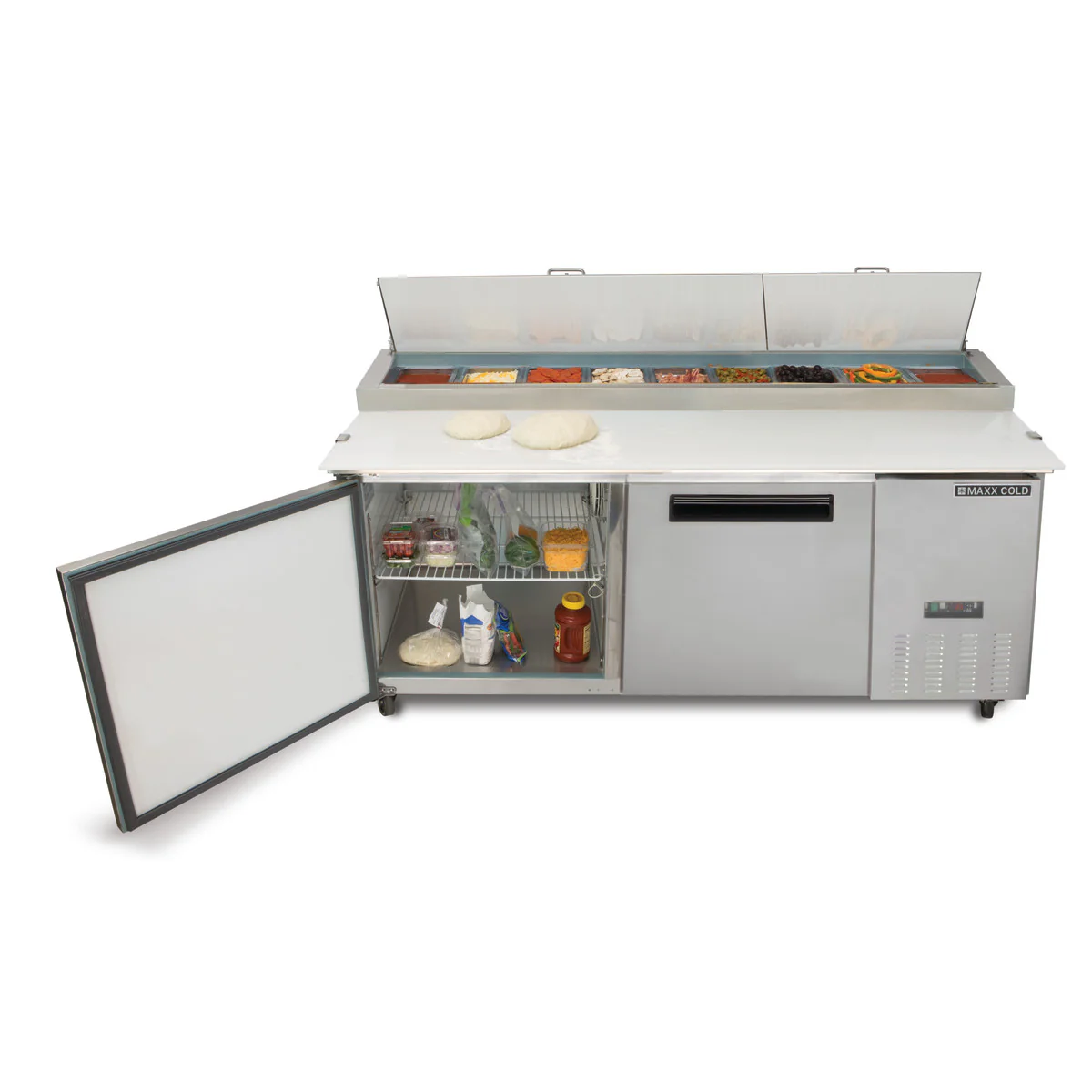 Maxx Cold X-Series Two-Door Refrigerated Pizza Prep Table - Image 4