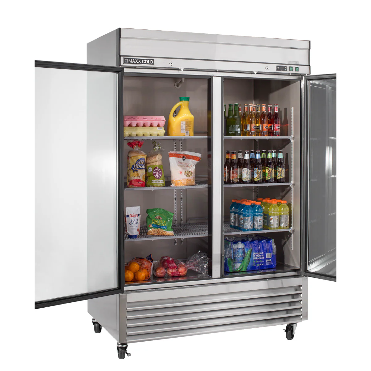 Maxx Cold Bottom Mount 2 Glass Door Reach-In Refrigerator - Image 3