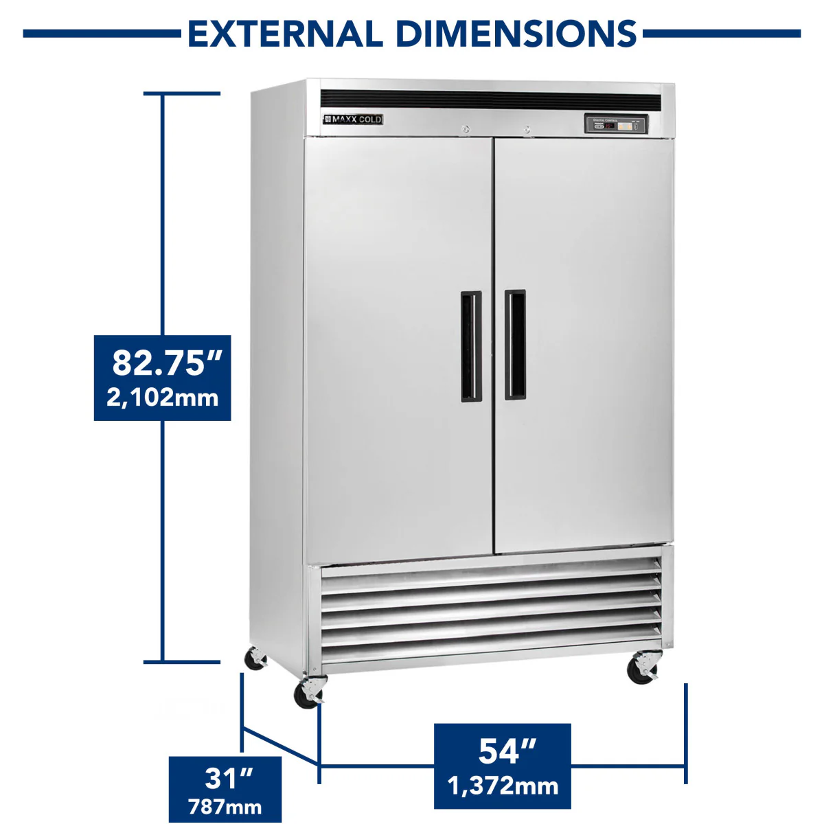 Maxx Cold Double Door Reach-In Refrigerator, Bottom Mount - Image 4