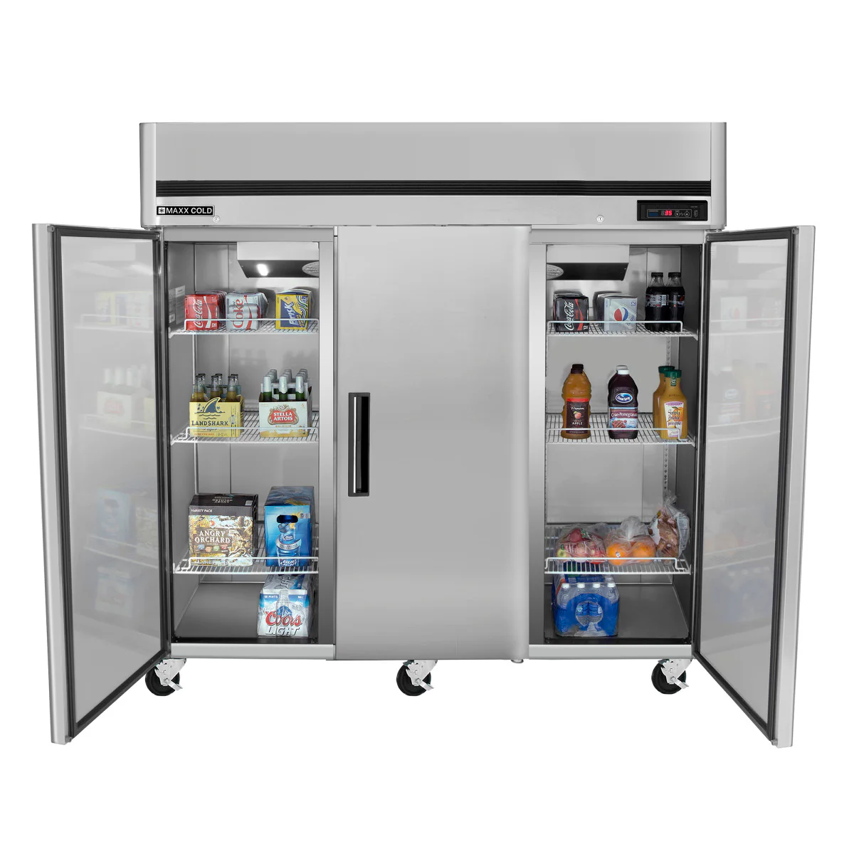 Maxx Cold Triple Door Reach-In Refrigerator, Top Mount - Image 3