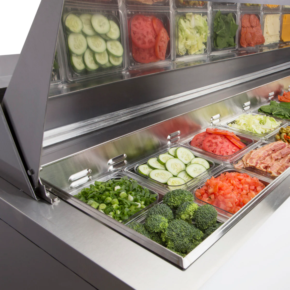Maxx Cold 2 Door Refrigerated Sandwich and Salad Prep Station - Image 3