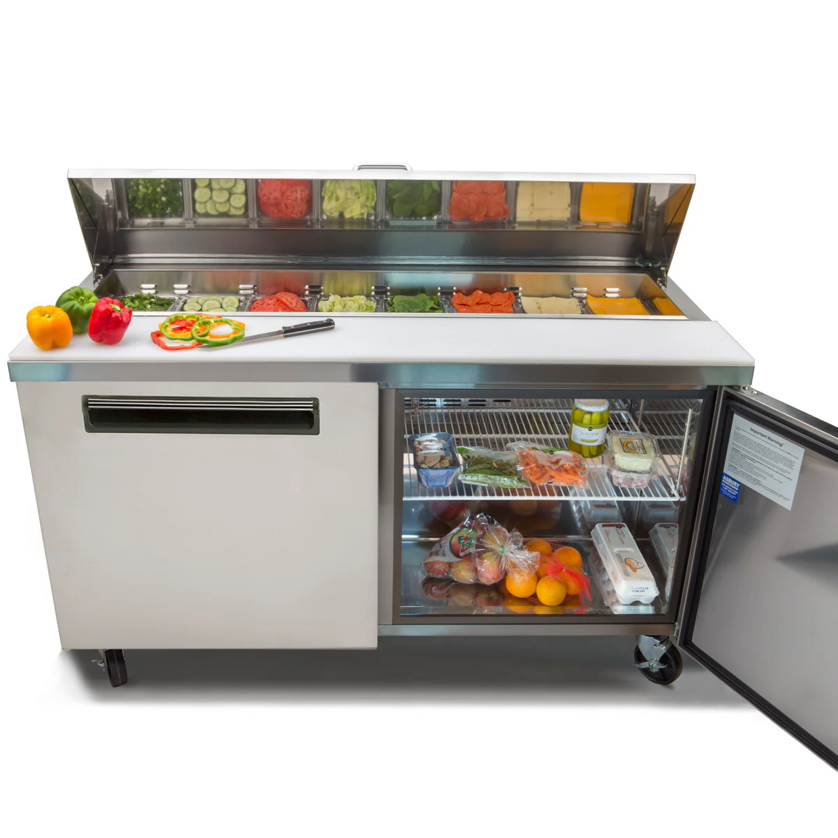 Maxx Cold 2 Door Refrigerated Sandwich and Salad Prep Station - Image 5
