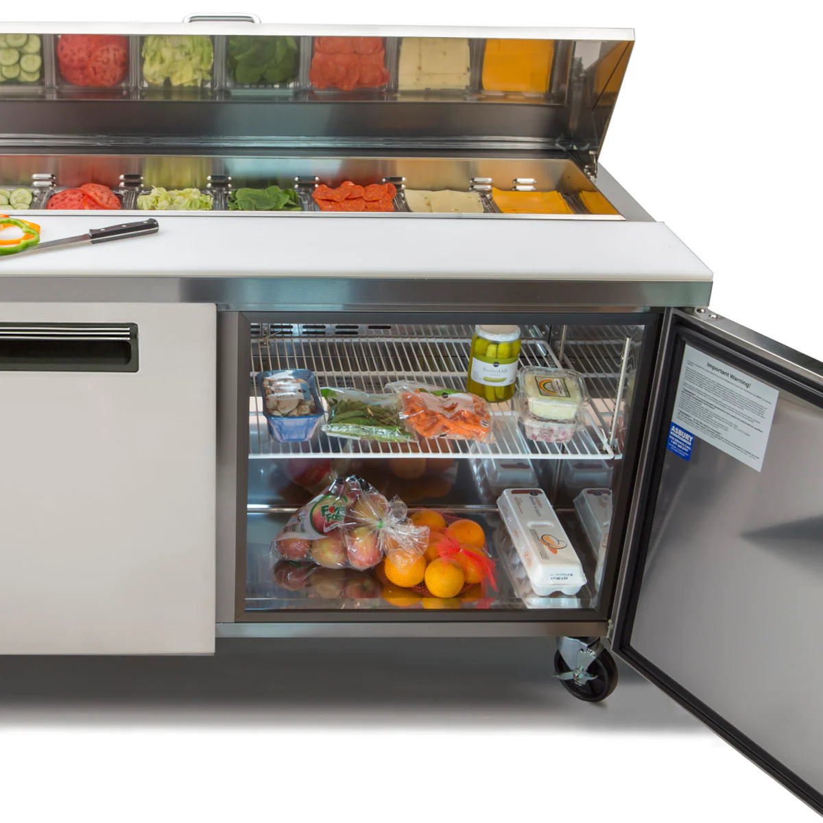 Maxx Cold X-Series Two-Door Refrigerated Sandwich and Salad Prep Station - Image 3