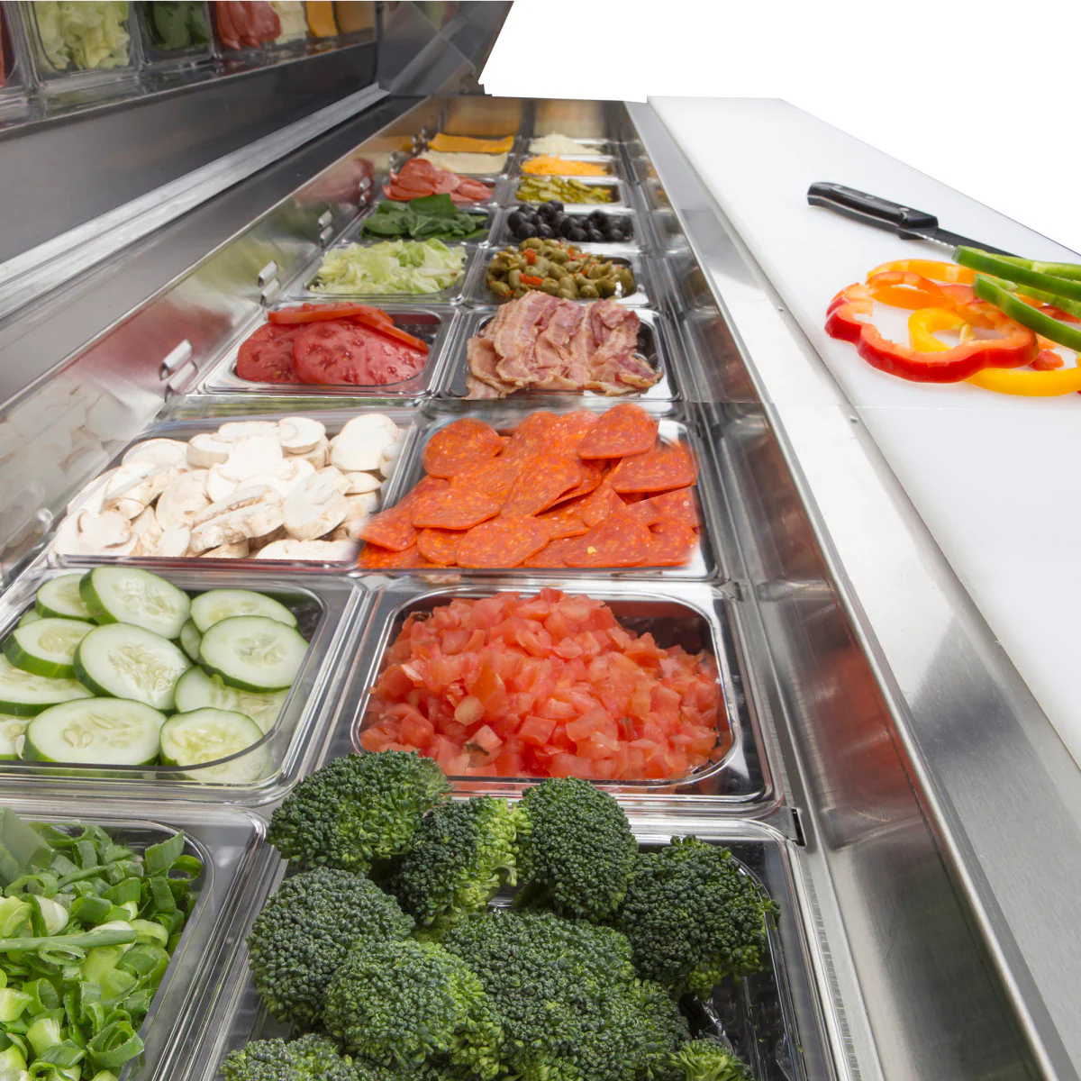 Maxx Cold X-Series Three-Door Refrigerated Sandwich and Salad Prep Station - Image 3