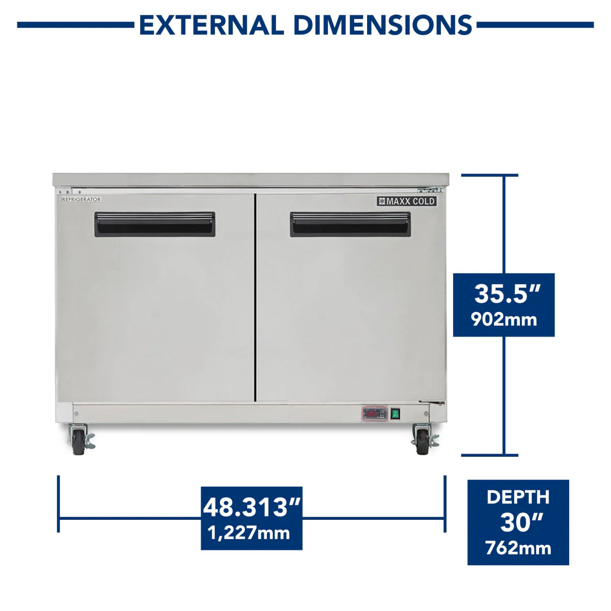 Maxx Cold Double Door Undercounter Refrigerator - Image 4
